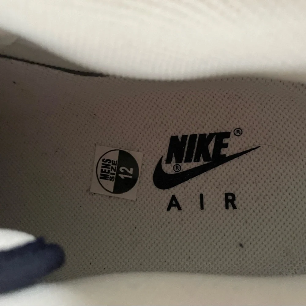 Mens Size 12 Royal Blackened Blue White Nike Air Force 1 Low Game Leather Shoes - Picture 3 of 9